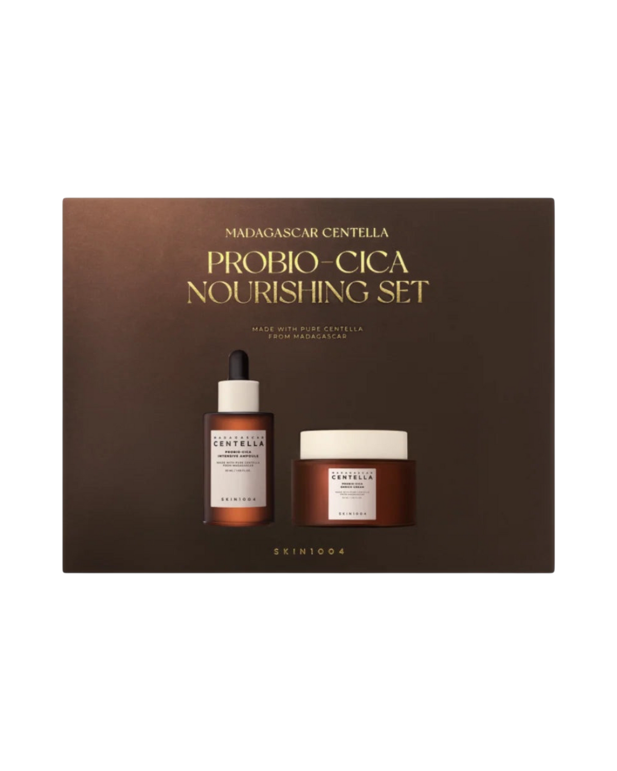 K-beauty glow Madagascar Centella Probio-Cica verzorgingsset met ampul en rijke crème voor een sterke huidbarrière.