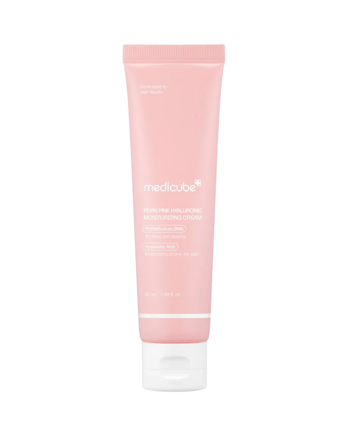 K-beauty glow PDRN Pink Hyaluronic Moisturizing Cream tube met PDRN en hyaluronzuur voor hydratatie en elasticiteit.