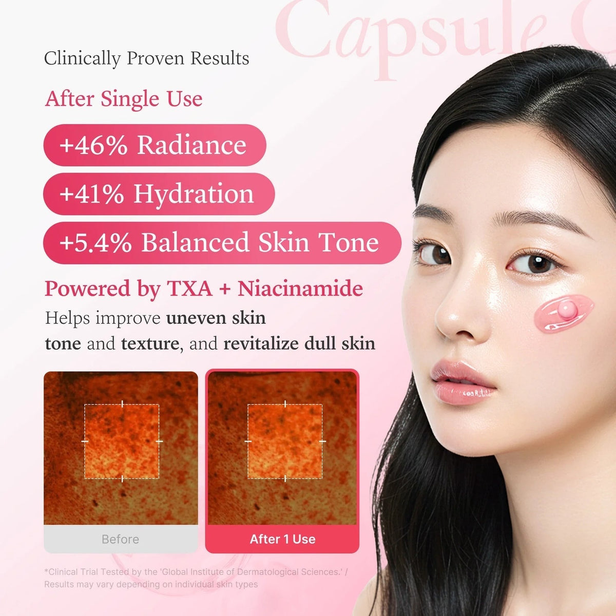 Crème en capsules de niacinamide TXA