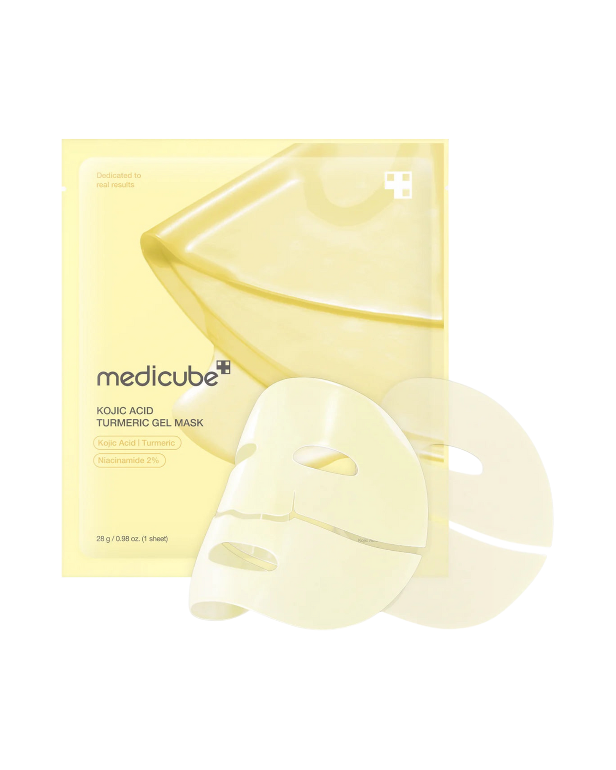 Masque gel à l'acide kojique, au curcuma et à la gelée d'or