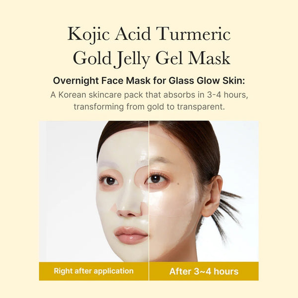 Masque gel à l'acide kojique, au curcuma et à la gelée d'or