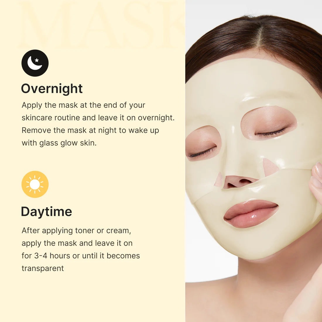 Masque gel à l'acide kojique, au curcuma et à la gelée d'or