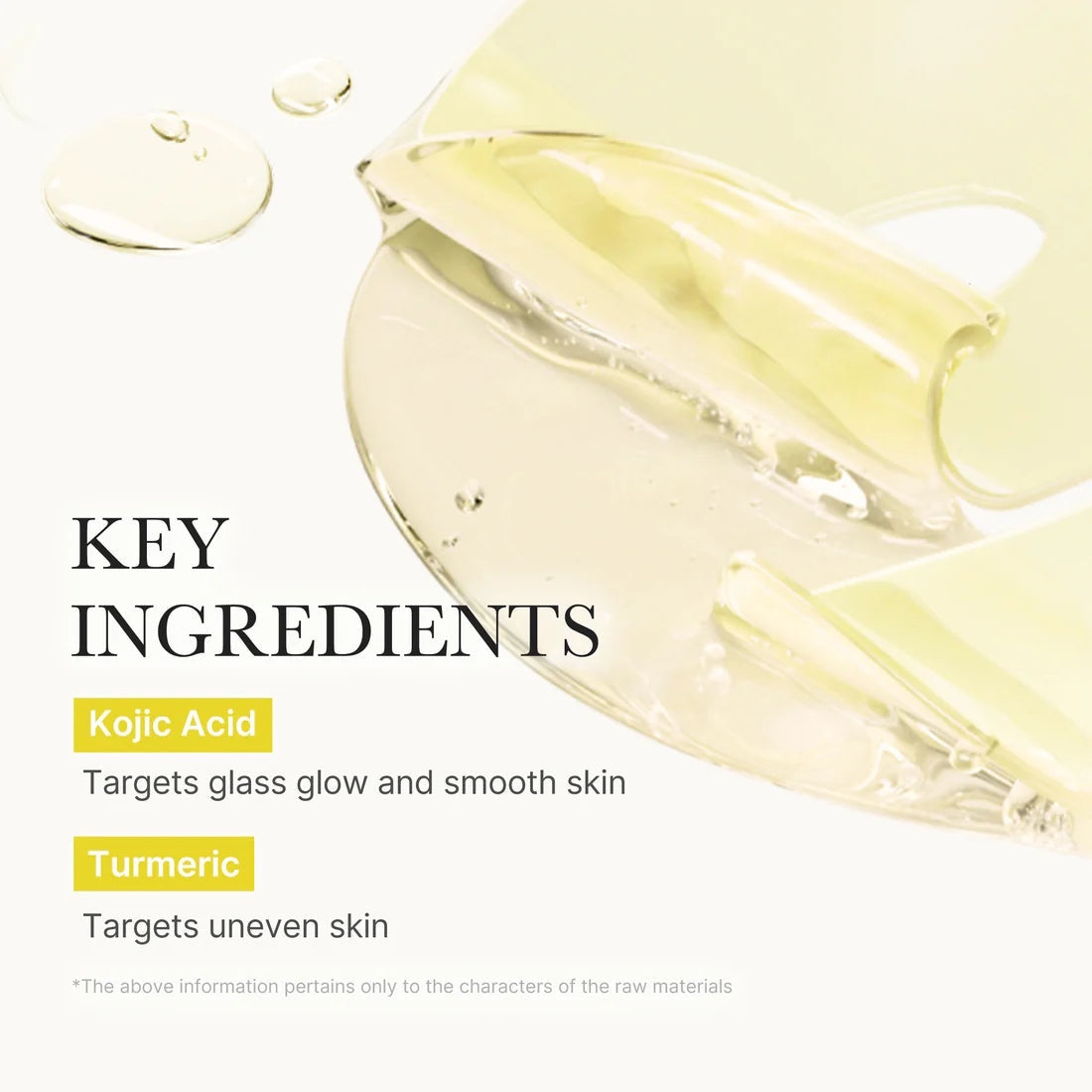 Masque gel à l'acide kojique, au curcuma et à la gelée d'or